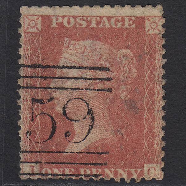 GB QV 1857 1d Pale Rose (Plate 68) SG39-C10(3) IC GU Glasgow 159
