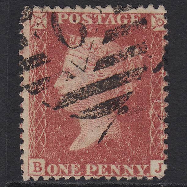 GB QV 1857 1d Rose-red (Plate 56) SG40-C10(1) BJ GU London IS Cancel Misperf