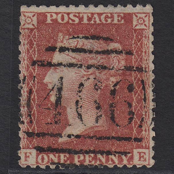 GB QV 1857 1d Rose-red (Plate 46) SG40-C10(1) FE GU Liverpool 466
