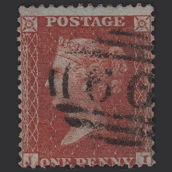 GB QV 1855 1d Red-brown (Plate 6) SG24-C3(1) JI GU Berwick 66