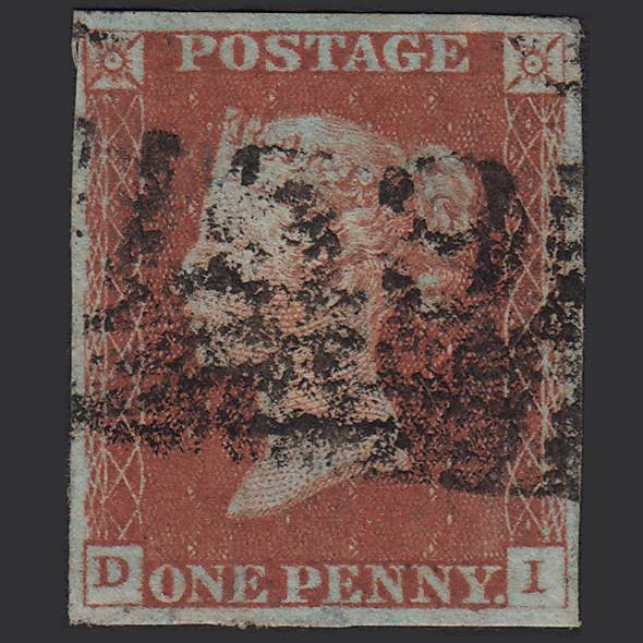 GB QV 1841 1d Red-brown (Plate 60) SG8-B1(1) DI GU 4M Imperf Glasgow 159