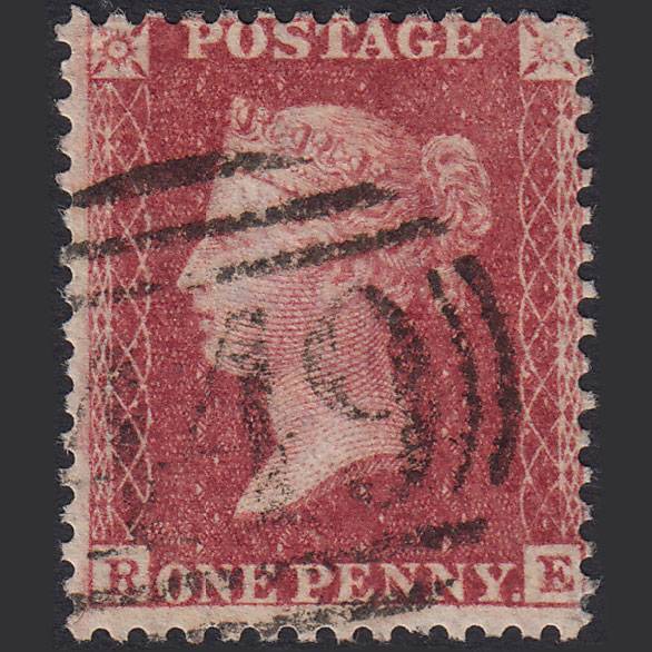 GB QV 1857 1d Rose-red (Plate 46) SG40-C10(1) RE FU Leicester 449