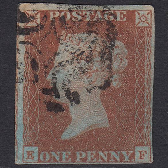 GB QV 1841 1d Red-brown (Plate 19) SG8-B1(1) GUideline EF GU Maltese Cross