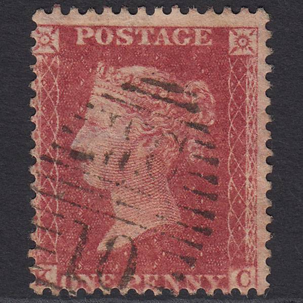 GB QV 1857 1d Rose-red (Plate 60) SG40-C10(1) KC FU London D&S WC10 Misperf