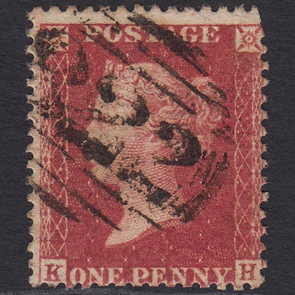 GB QV 1857 1d Deep Rose-red (Plate 43) SG41-C10(4) KH GU Uckfield 822