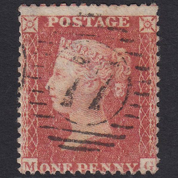 GB QV 1857 1d Rose-Red Transitional (Plate 27) SGC9A(3) MG GU London D&S 77