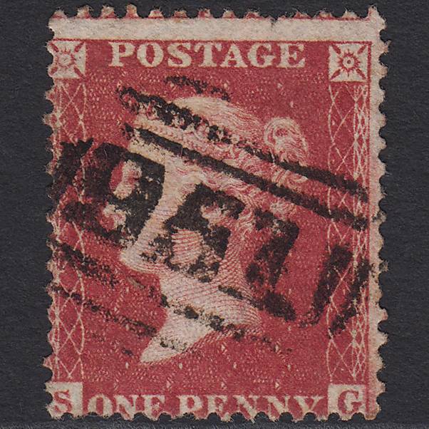 GB QV 1857 1d Deep Rose-red (Plate 43) SG41-C10(4) SG GU Pontypool 951