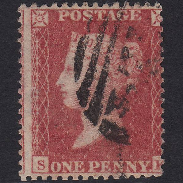 GB QV 1857 1d Rose-red (Plate 43) SG40-C10(1) SK GU Misperf