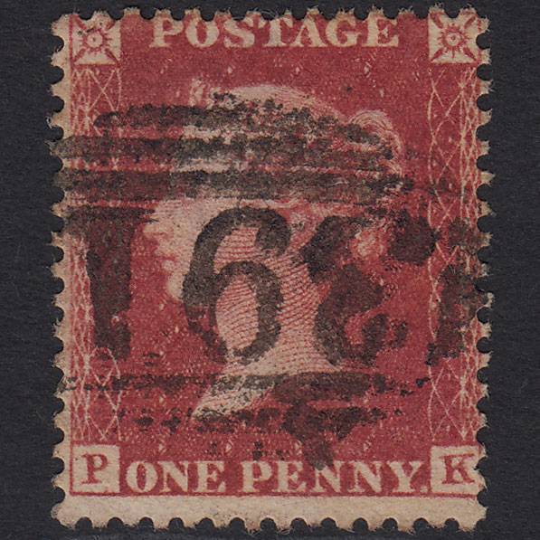 GB QV 1857 1d Deep Rose-red (Plate 52) SG41-C10(4) PK FU Aldbourne 391