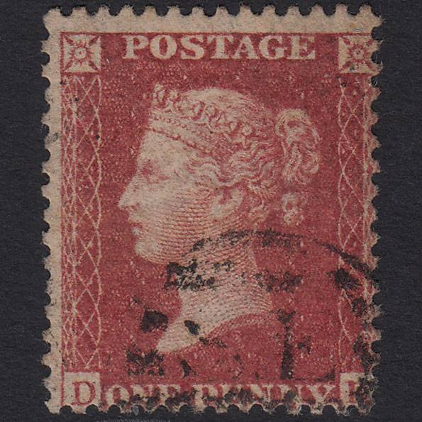 GB QV 1857 1d Rose-red (Plate 66) SG40-C10(1) DK FU London D&S Cancel