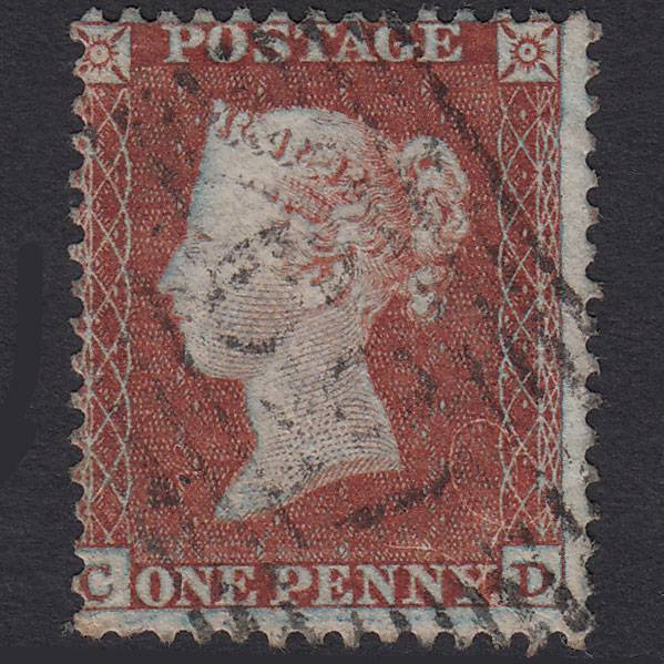 GB QV 1855 1d Red-brown PL R5 SG22-C2(1) Framed Reverse CD FU Glasgow 159