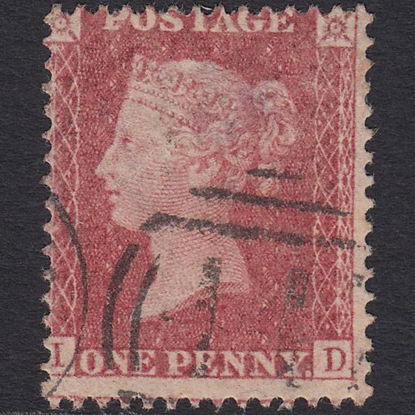 GB QV 1857 1d Rose-red (Plate 67) SG40-C10(1) ID FU Leeds 447 Misperf