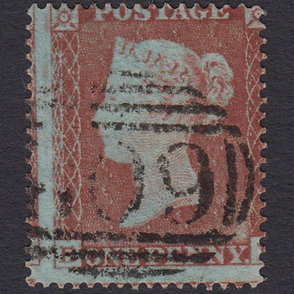 GB QV 1854 1d Red-brown SG17-C1(1) VFU Large Misperf