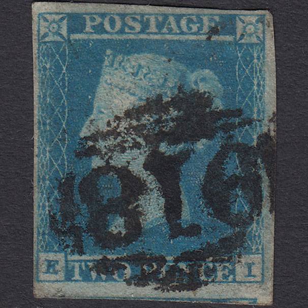 GB QV 1841 2d Blue (Plate 4) SG14-E1(2) EI GU 4 Margins Worcester 918