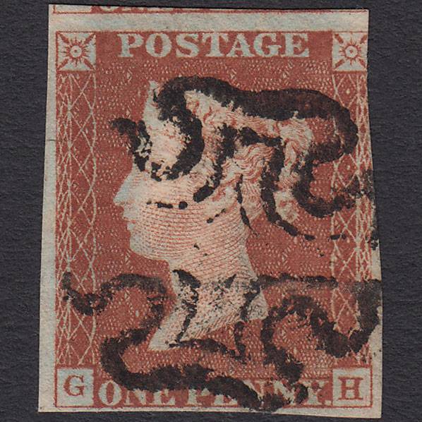 GB QV 1841 1d Red-brown (Plate 19) SG8-B1(1) GUideline GH FU 3 Margins MX