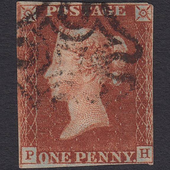 GB QV 1841 1d Red-brown Penny Black (Plate 9) SG7-A2 PH FU nr 4M MX