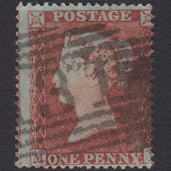 GB QV 1854 1d Red-brown SG17-C1(1) M? FU Edinburgh 131 Misperf
