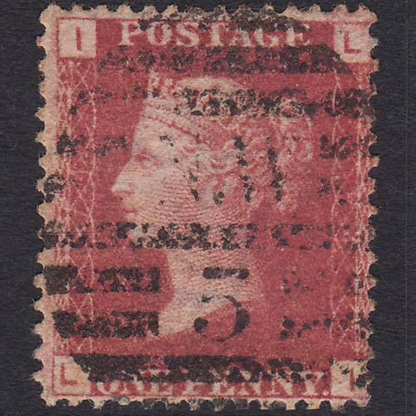 GB QV 1864 1d Lake-red (Plate 74) SG44-G1(2) LI FU London D&S NW5