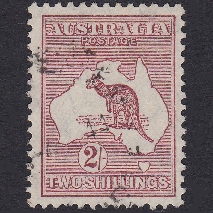 AUSTRALIA 1935 2sh Maroon Kangaroo SG134 FU Light Cancel