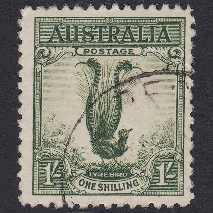 AUSTRALIA 1932 1sh Green Superb Lyrebird SG140 FU CDS