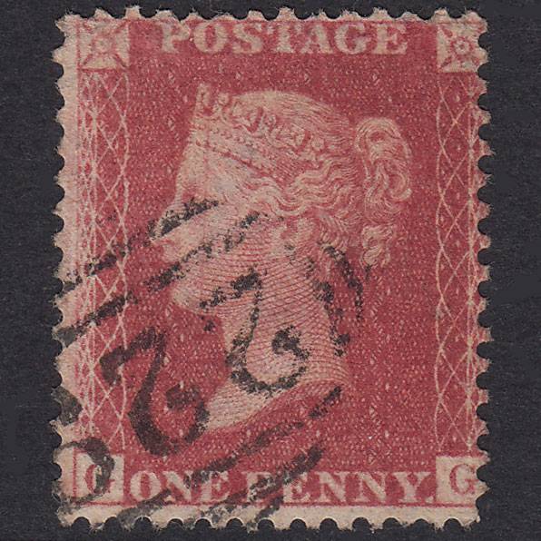 GB QV 1857 1d Rose-Red Plate 62 SG40-C10(1) GG FU Crediton 229