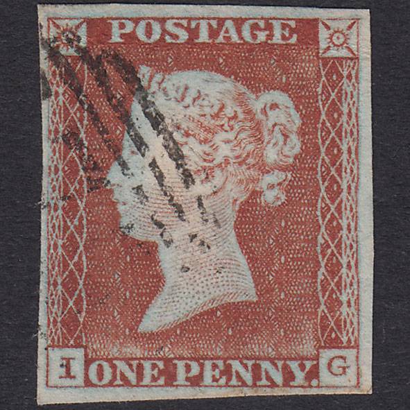 GB QV 1841 1d Pale Red-Brown Plate 51 SG9-B1(3) IG FU 4M Light Cancel