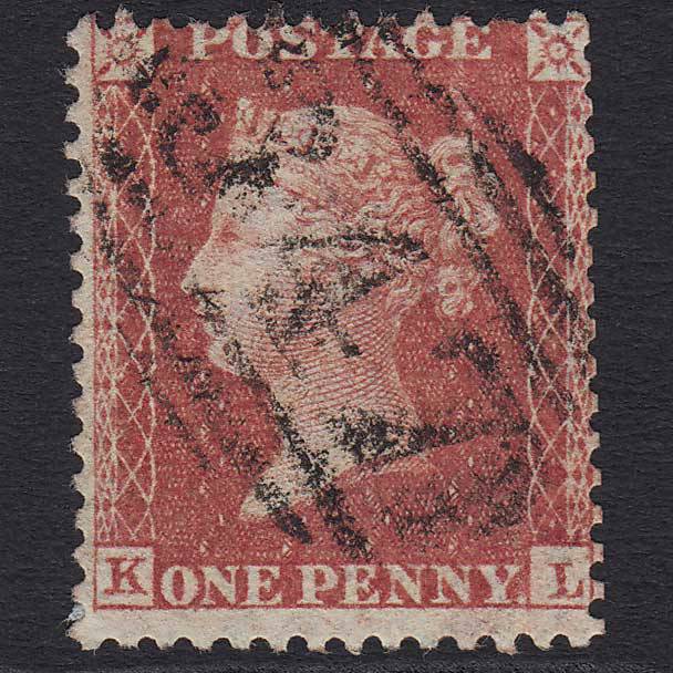 GB QV 1857 1d Rose-red (Plate 43) (SG40) 'KL' FU Hay (347) C10