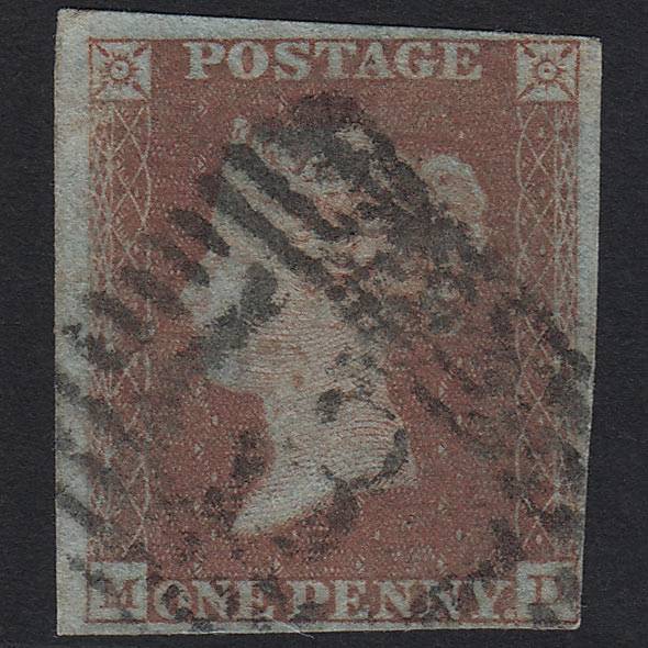GB QV 1841 1d Red-brown (Plate 106) SG8-B1(1) MD GU Edinburgh 131 4 Margins