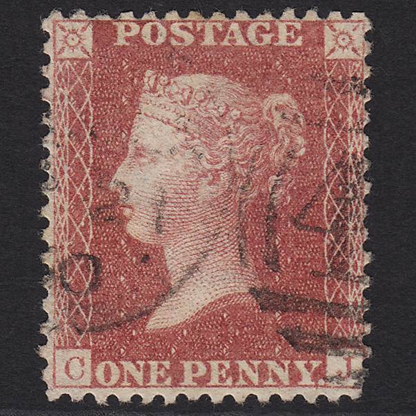 GB QV 1857 1d Rose-red (Plate 48) SG40-C10(1) CJ GU Light Cancel
