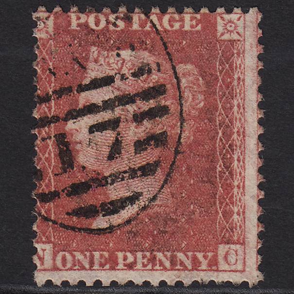 GB QV 1857 1d Rose-red (Plate 47) SG40-C10(1) NC GU London D&S WC17 Misperf