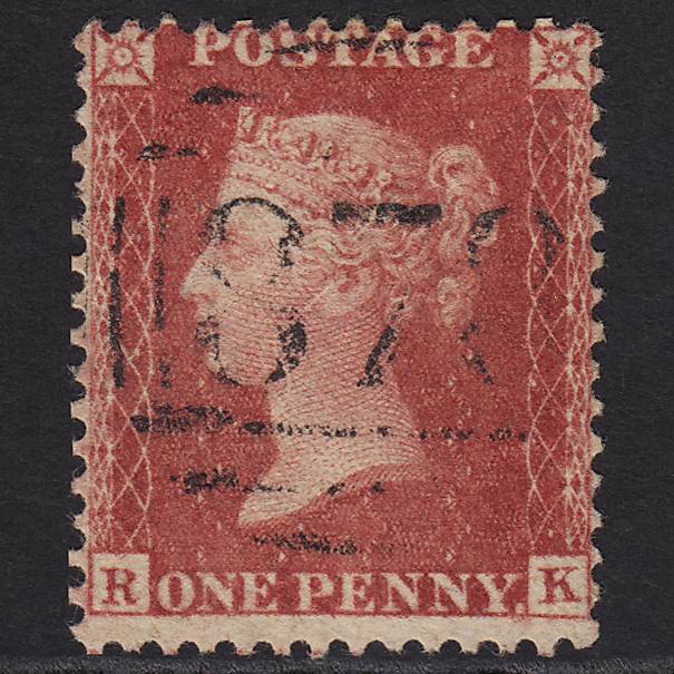 GB QV 1857 1d Rose-red (Plate 66) SG40-C10(1) RK VFU
