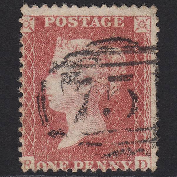 GB QV 1857 1d Rose-red (Plate 46) SG40-C10(1) RD FU Misperf