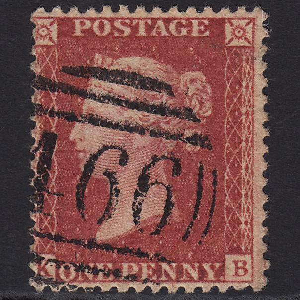 GB QV 1857 1d Deep Rose-red (Plate 27) SG41-C10(4) KB FU Liverpool 466
