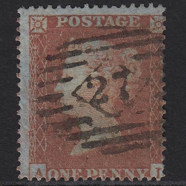 GB QV 1854 1d Red-brown SG17-C1(1) AL Missing Imprimatur London IS 27