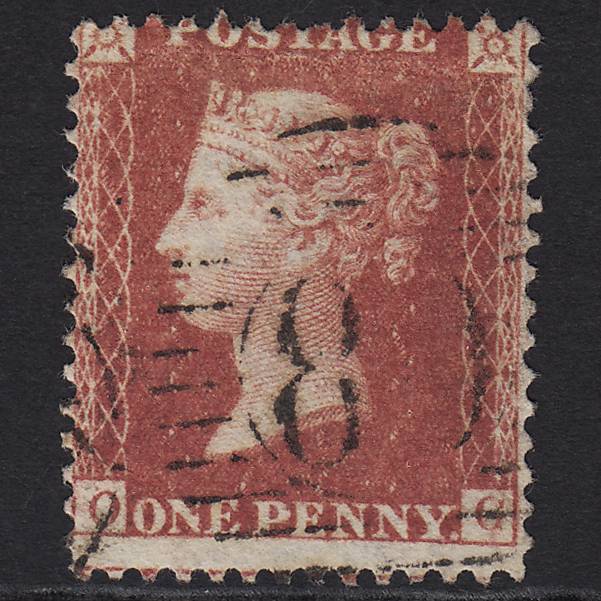 GB QV 1857 1d Rose-red (Plate 58) SG40-C10(1) OG GU Misperf