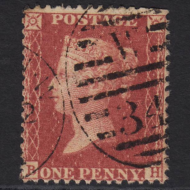 GB QV 1857 1d Deep Rose-red (Plate 55) SG41-C10(4) BH GU London D&S W34