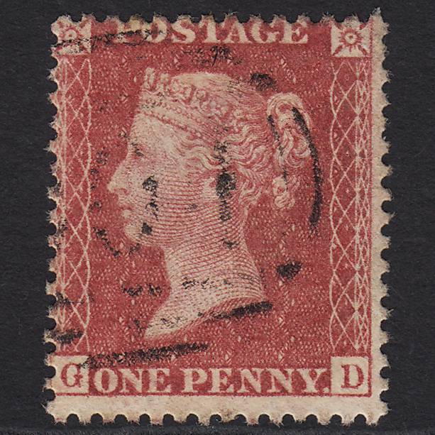 GB QV 1857 1d Rose-red (Plate 36) SG40-C10(1) GD FU Light Cancel