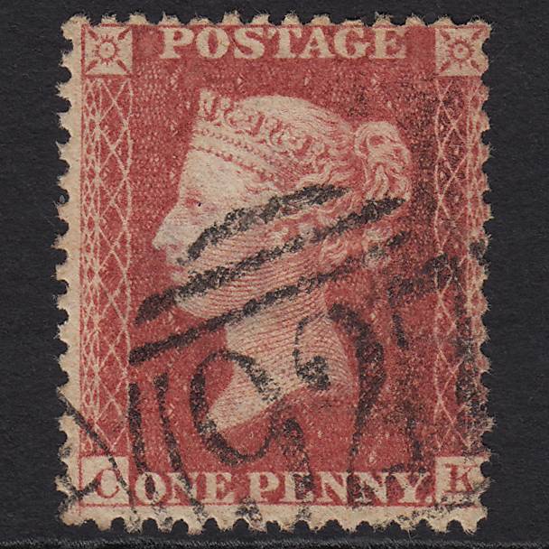 GB QV 1857 1d Rose-red (Plate 62) SG40-C10(1) CK GU Yarmouth 927