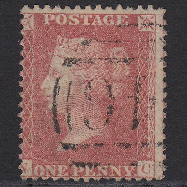 GB QV 1857 1d Pale Rose (Plate 47) SG39-C10(3) NC FU Misperf