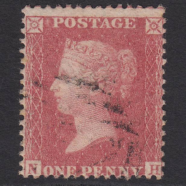 GB QV 1857 1d Pale Rose (Plate 52) SG39-C10(3) NH GU Light Cancel