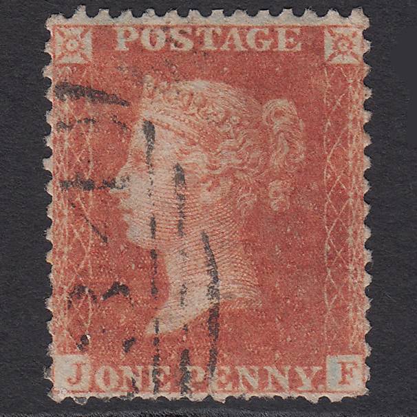 GB QV 1857 1d Orange-red (Plate 38) SGC8(7) JF PU Tear
