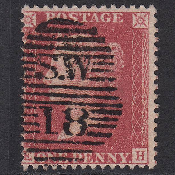 GB QV 1857 1d Rose-red (Plate 47) SG40-C10(1) EH FU London D&S SW18 Misperf