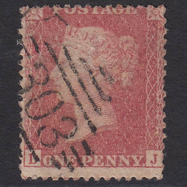 GB QV 1857 1d Pale Rose (Plate 43) SG39-C10(3) DJ GU Limerick 303