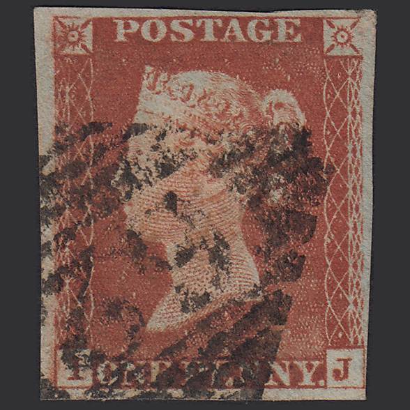 GB QV 1841 1d Red-brown (Plate 60) SG8-B1(1) IJ GU 4M Imperf Belfast 62