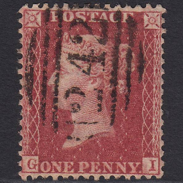 GB QV 1857 1d Rose-red (Plate 60) SG40-C10(1) GI GU Derby 242