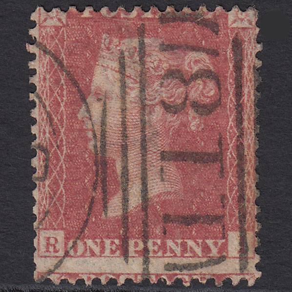 GB QV 1857 1d (Plate 44) SG40-C10(1) RI GU Brentwood 118 Large Misperf