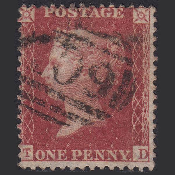 GB QV 1857 1d Rose-red (Plate 59) SG40-C10(1) TD FU