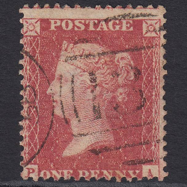 GB QV 1857 1d Rose-red (Plate 56) SG40-C10(1) PA GU Misperf