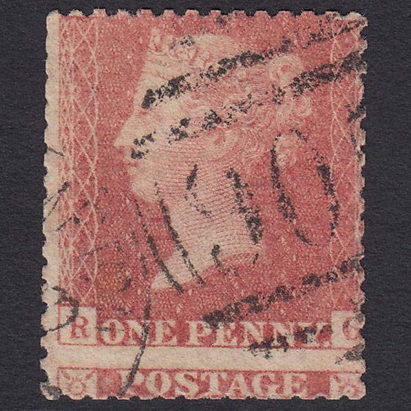 GB QV 1857 1d (Plate 52) SG39-C10(3) RG GU Wolverhampton 905 Huge Misperf