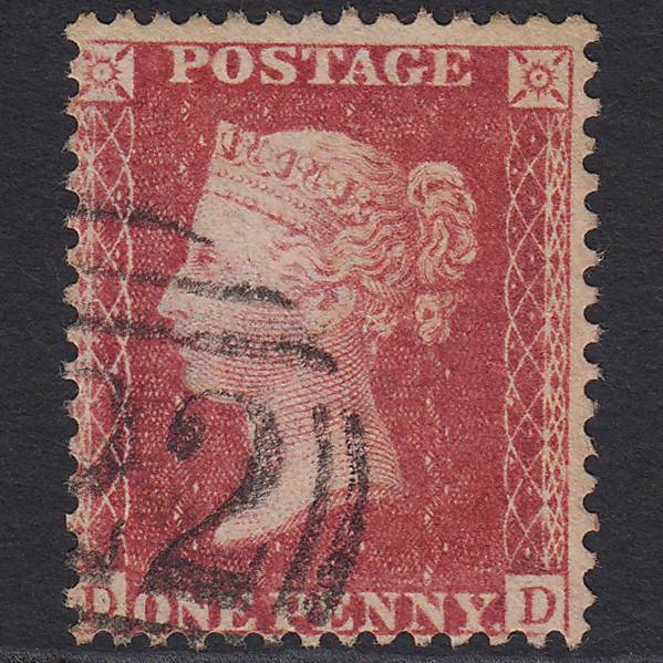 GB QV 1857 1d Rose-red (Plate 59) SG40-C10(1) DD FU